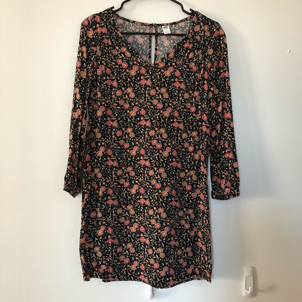 Old Navy Floral Sheath Keyhole Back Dress